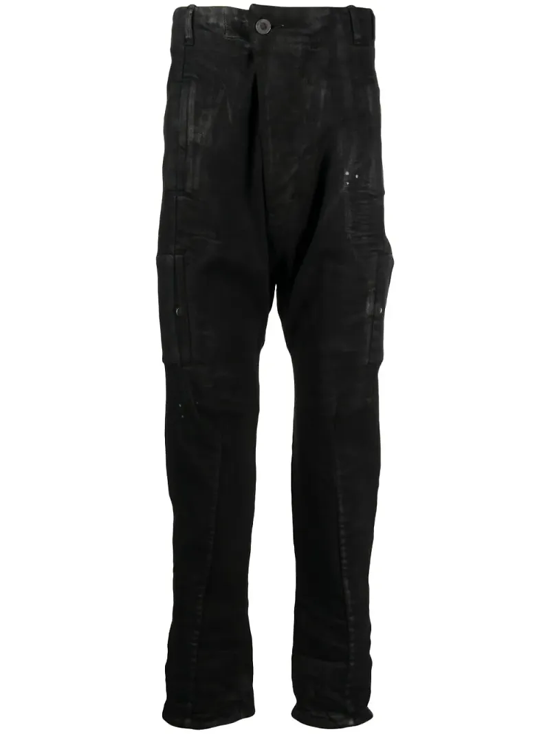 Boris Bidjan Saberi slim fit-jeans med blekt effekt - Svart