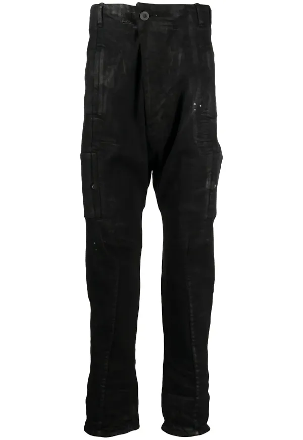 Boris Bidjan Saberi slim fit-jeans med blekt effekt - Svart
