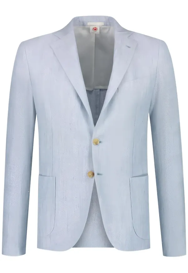 Borrelli fiskbensmönstrad blazer - Blå