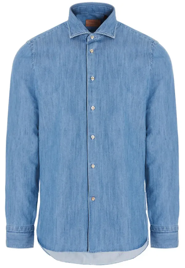 BORRIELLO NAPOLI jeansskjorta - Blå