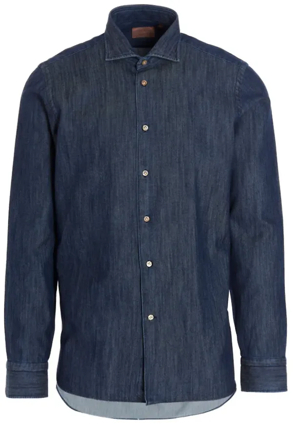 BORRIELLO NAPOLI jeansskjorta - Blå
