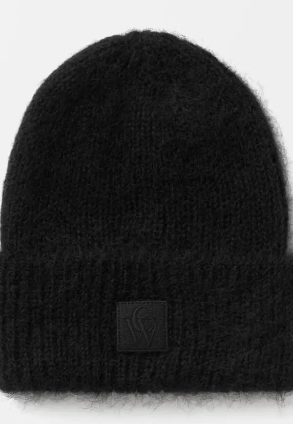Borstad, Stickad Beanie Med Logga