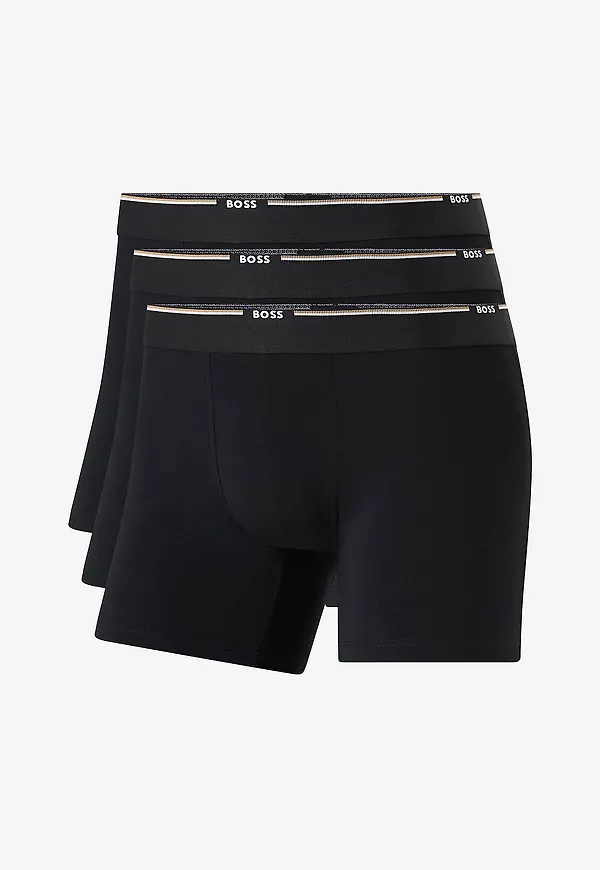 BOSS - Boxerkalsonger BoxerBr Bamboo 3-pack - Svart