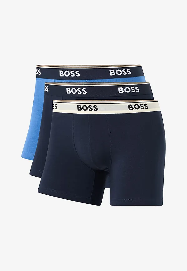 BOSS - Boxerkalsong Power 3-pack - Blå