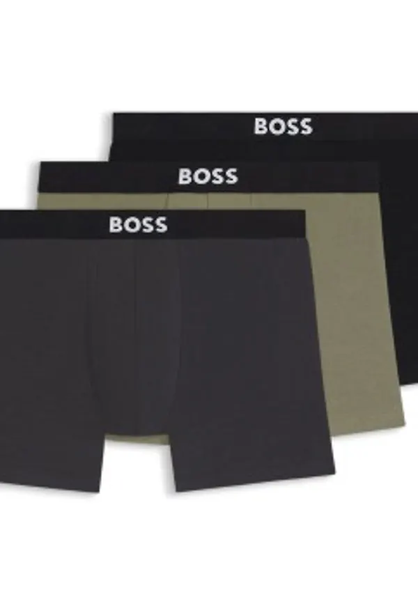 BOSS Kalsonger 3P ONE Boxer Brief Svart/Grön bomull X-Large Herr