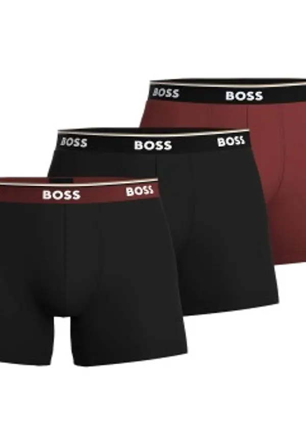 BOSS Kalsonger 3P Power BoxerBr Svart/Röd bomull Small Herr