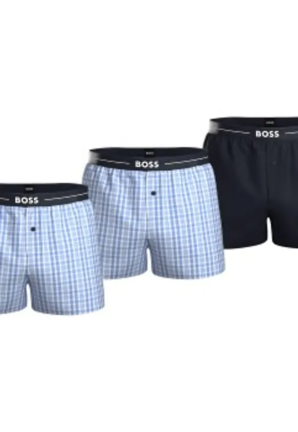 BOSS Kalsonger 3P Woven Boxers Blå Mönstrad bomull XX-Large Herr