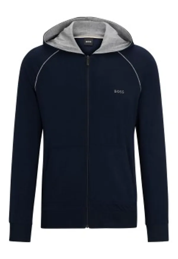 BOSS Mix and Match Hooded Jacket Mörkblå bomull X-Large Herr