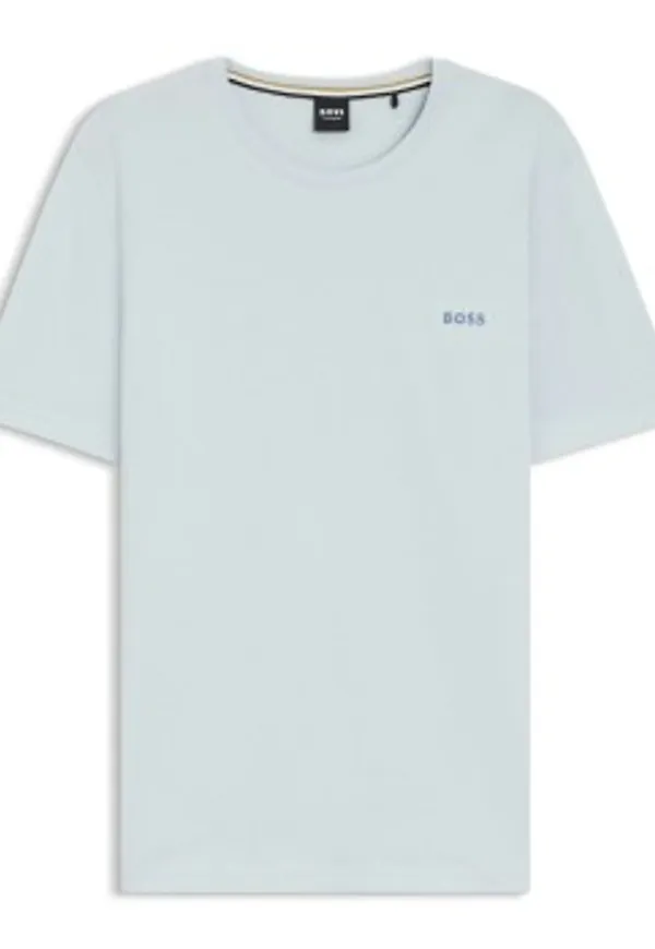 BOSS Mix and Match T-shirt With Logo Ljusblå bomull Large Herr