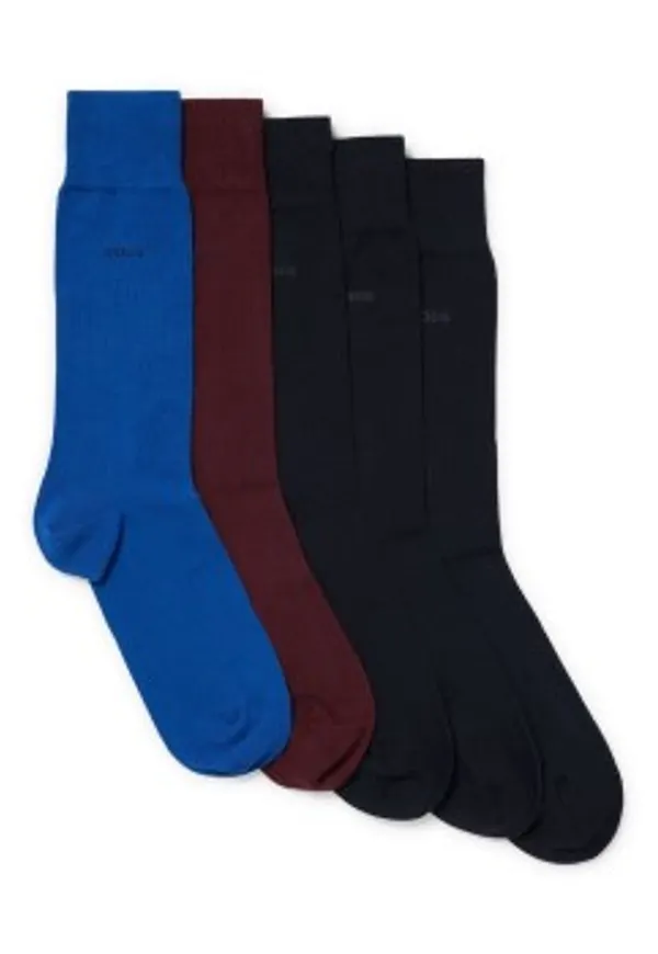 BOSS Strumpor 5P RS Uni Color CC Socks Blå/Grå Strl 39/42