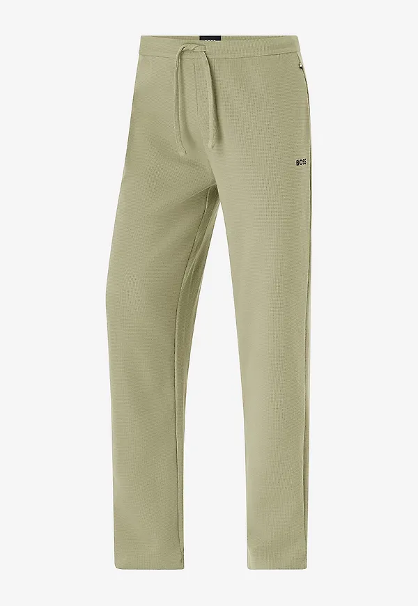 BOSS - Sweatbyxor Waffle Pants - Grön