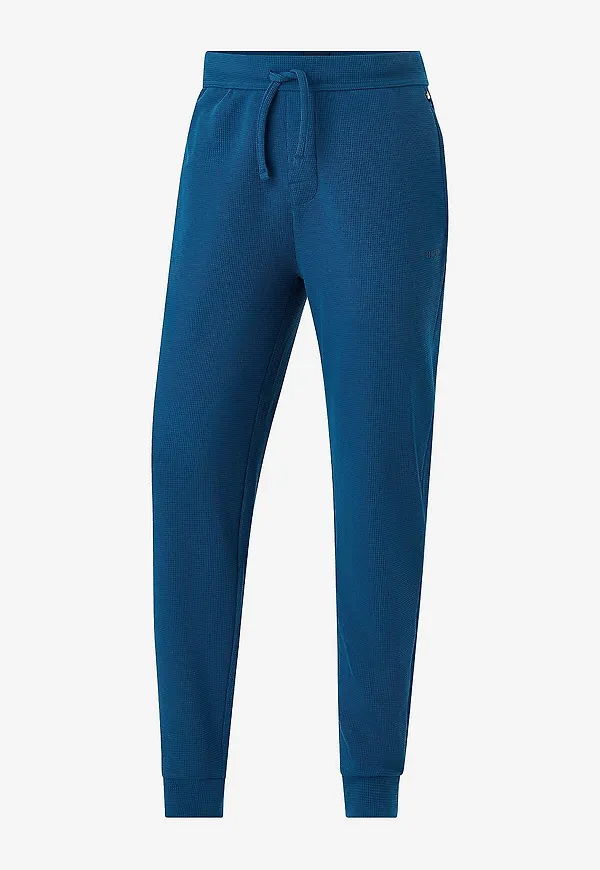 BOSS - Sweatpants Waffle Pants Cuff - Blå