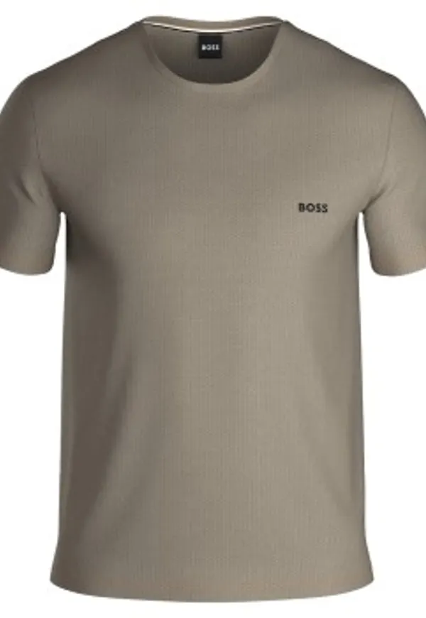 BOSS Waffle T Shirt Brun Medium Herr