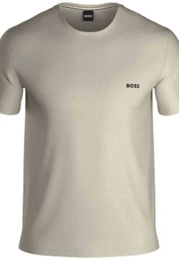 BOSS Waffle T Shirt Offwhite Medium Herr