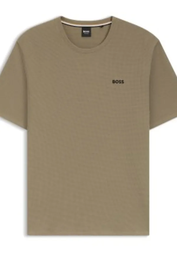 BOSS Waffle T Shirt Sand Medium Herr