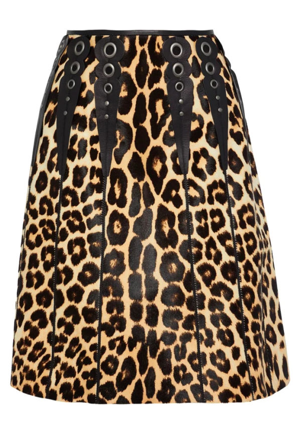 Bottega Veneta Leopardtryckkjol Brun, Dam