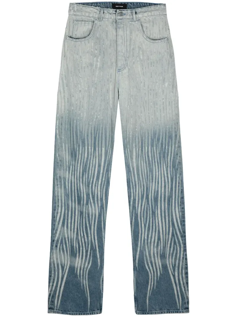 Botter straight-jeans med tonad effekt - Blå
