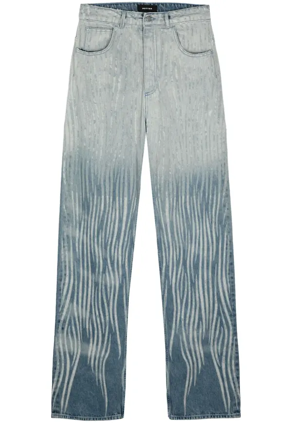 Botter straight-jeans med tonad effekt - Blå