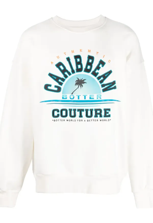 Botter sweatshirt med grafiskt tryck - Vit