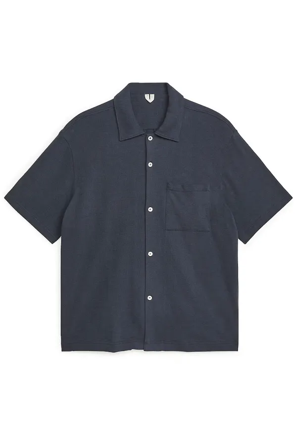Bouclé Jersey Shirt - Blue