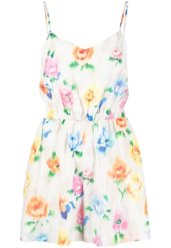 Boutique Moschino blommig ärmlös miniklänning - Vit – Farfetch