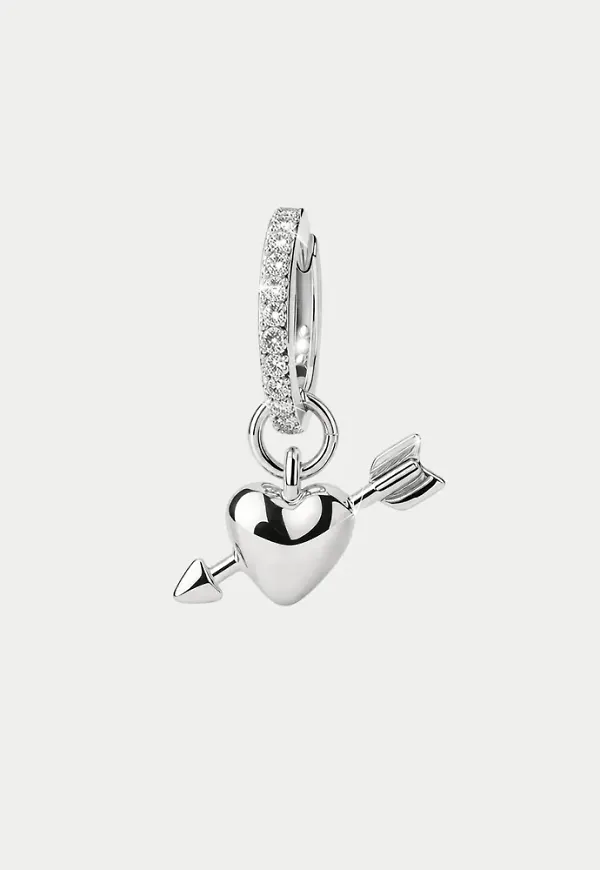 BOW19 - Silver - Arrowed Love Earring