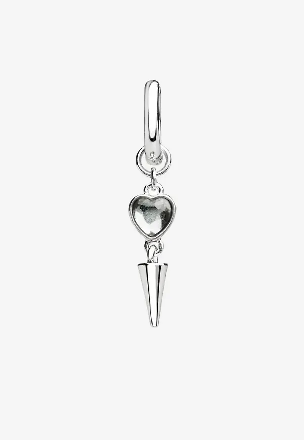 BOW19 - Silver - Heart Drop Earring