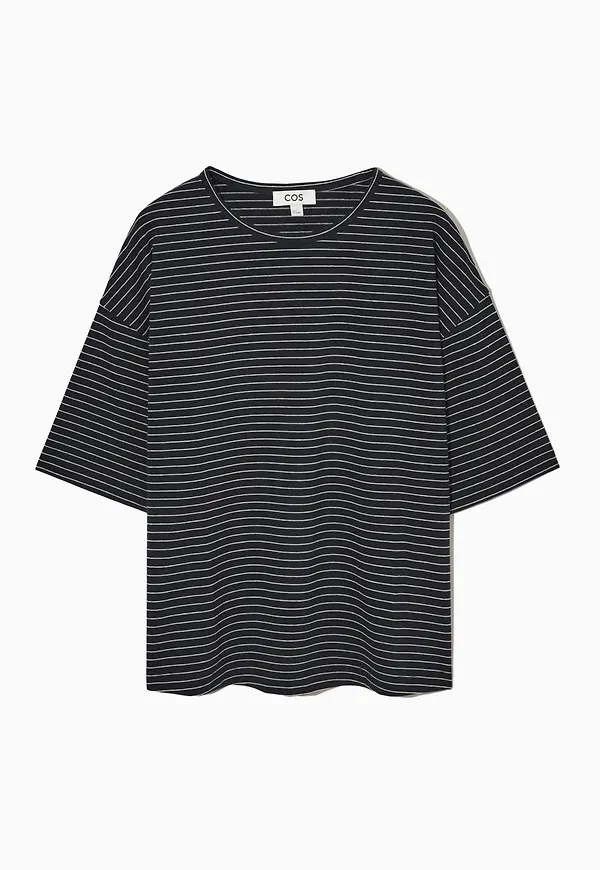 BOXY-FIT COTTON-BLEND KNITTED T-SHIRT