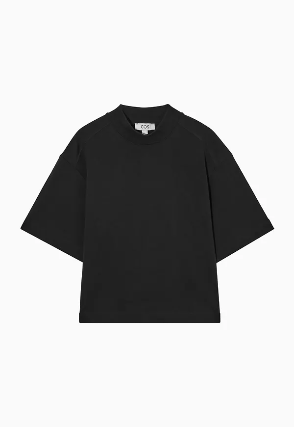 BOXY-FIT MOCK-NECK T-SHIRT