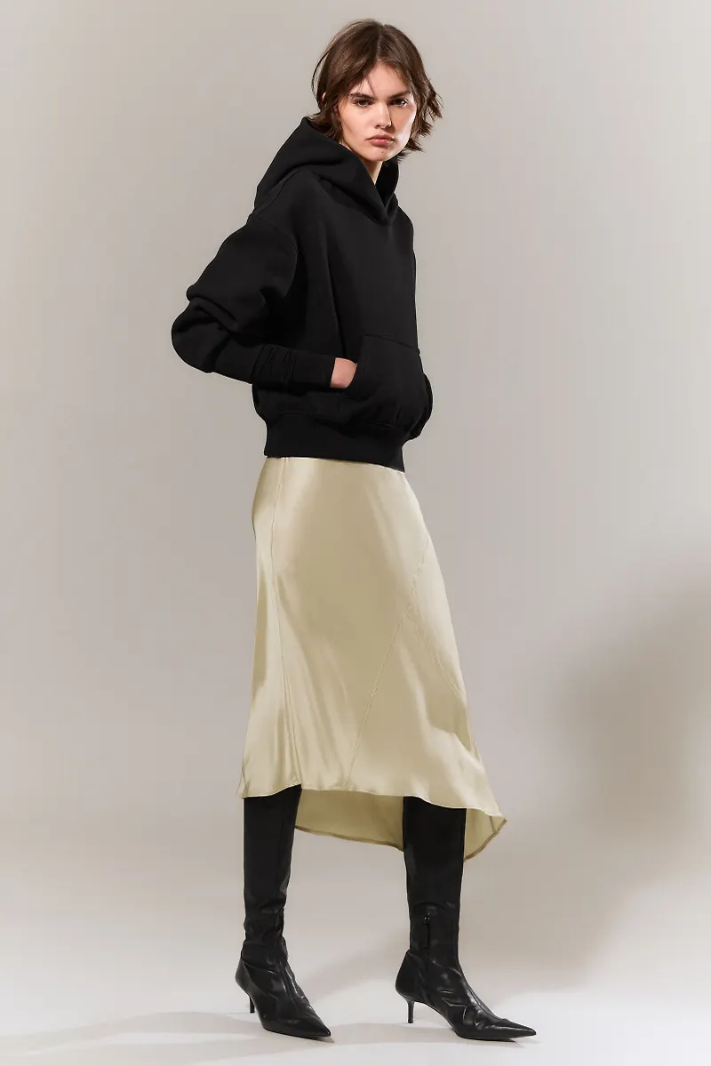 Boxy Cotton Fleece Hoodie