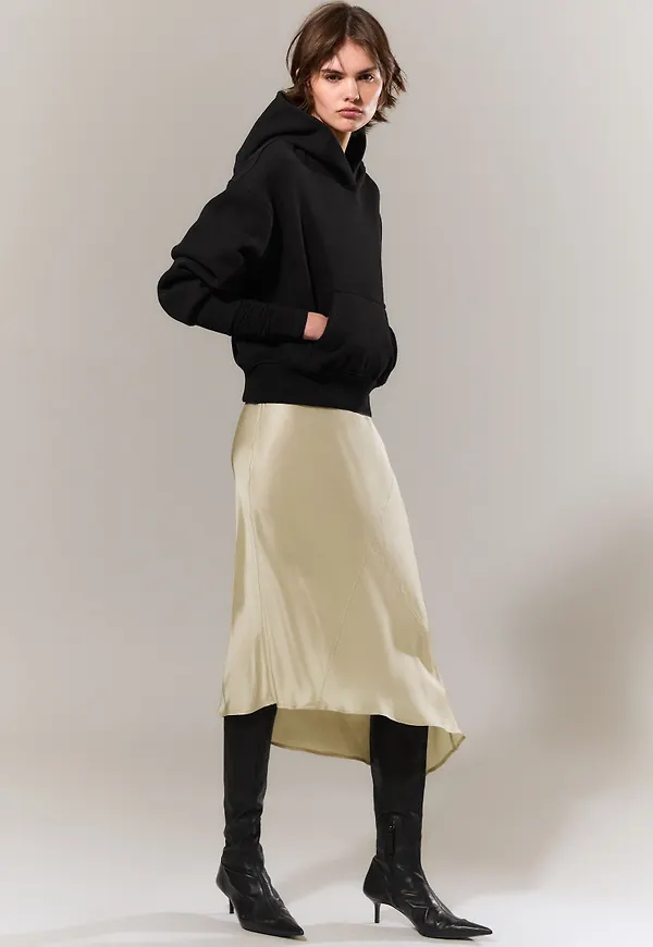 Boxy Cotton Fleece Hoodie