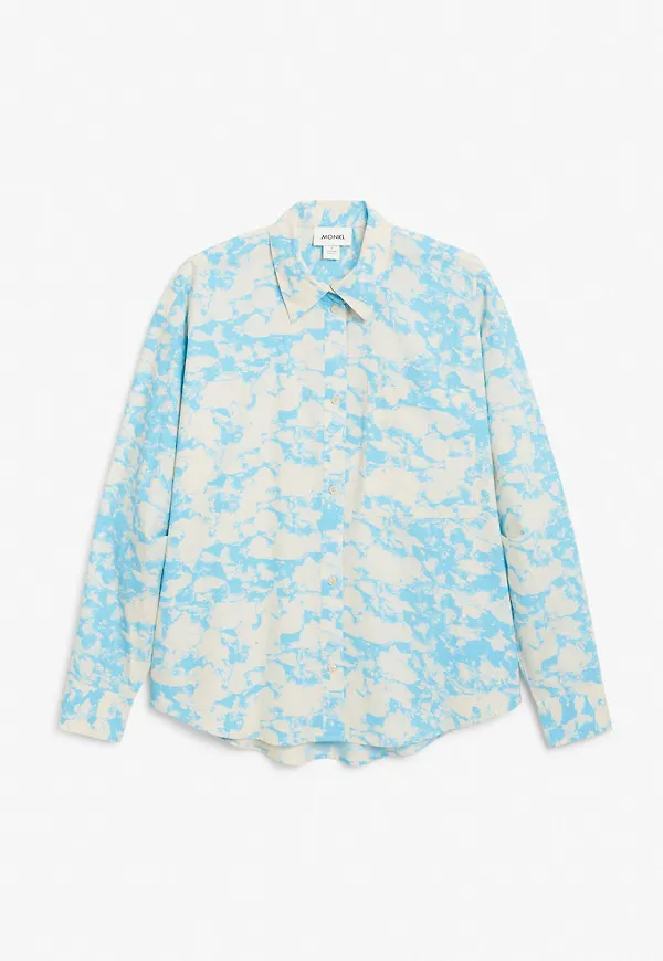 Boxy cotton shirt - Beige