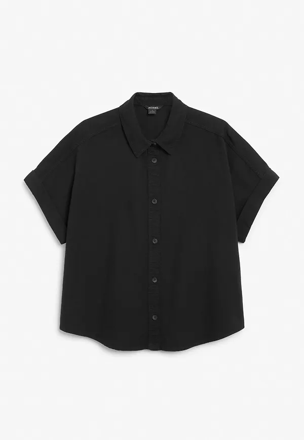 Boxy denim shirt - Black