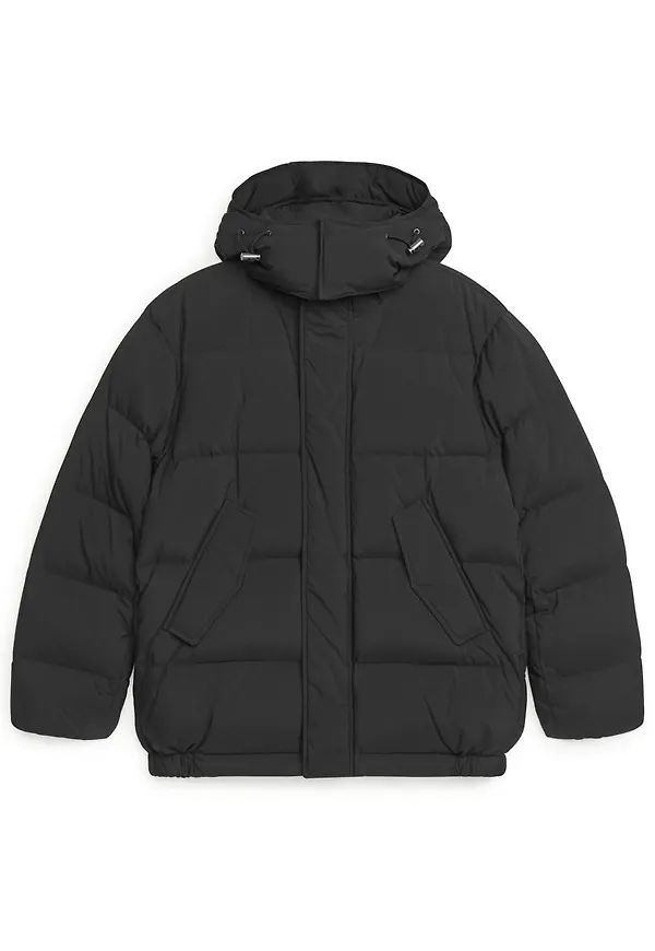 Boxy Down Puffer Jacket - Black