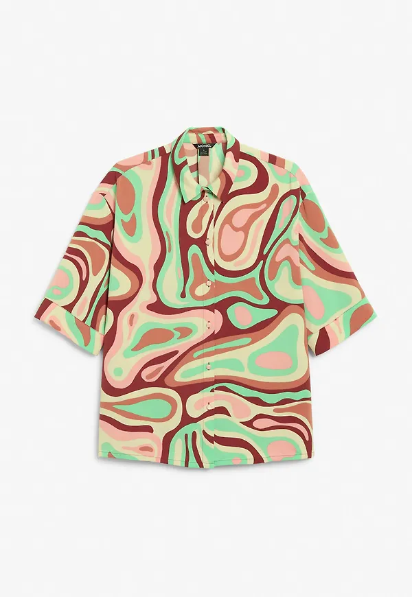 Boxy short sleeve shirt - Red