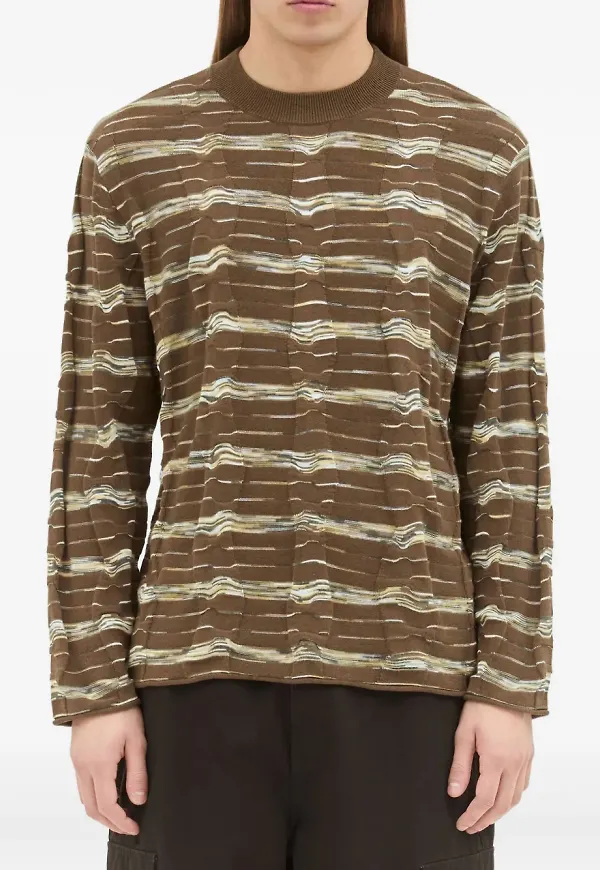 Brain Dead sweatshirt med textur - Brun