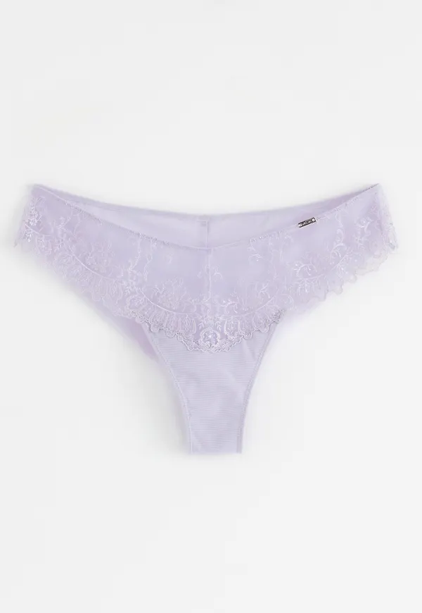 Brazilian regular waist trosa med spets