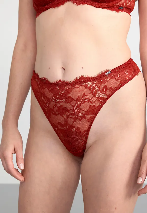 Brazilian trosa midi waist med spets