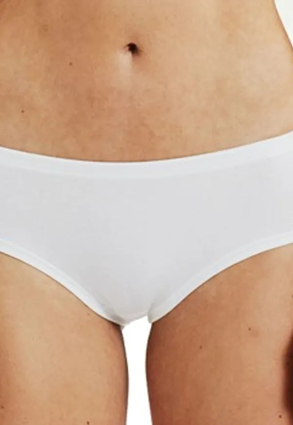 Bread and Boxers Cotton Hipsters Trosor 2P Vit ekologisk bomull X-Small Dam