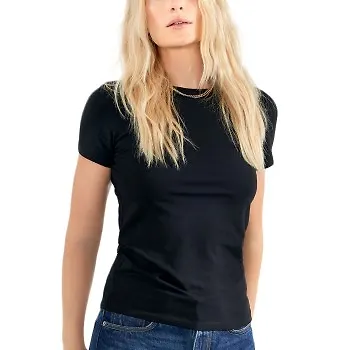 Bread and Boxers Crew Neck Slim Svart ekologisk bomull X-Large Dam