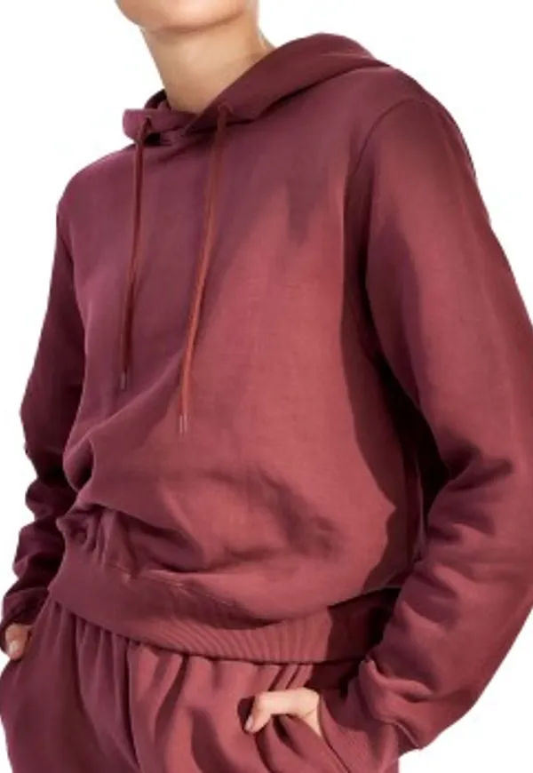 Bread and Boxers Organic Hoodie Vinröd ekologisk bomull X-Small Dam