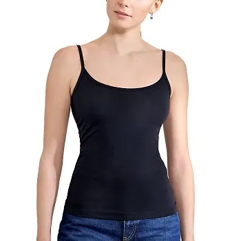 Bread and Boxers Singlet Woman Svart ekologisk bomull Large Dam
