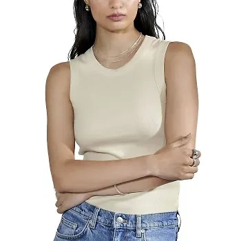 Bread and Boxers Tank Crew Neck Ribbed Sand ekologisk bomull Large Dam