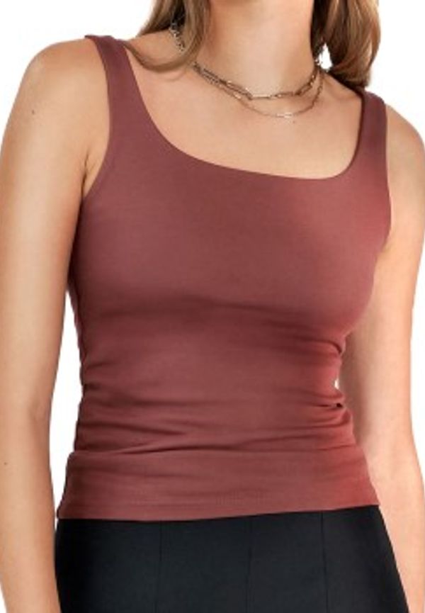 Bread and Boxers Women Tank Top With Scoop Back Vinröd ekologisk bomull X-Large Dam