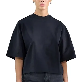 Bread and Boxers Womens Heavy Tee Svart ekologisk bomull Large Dam