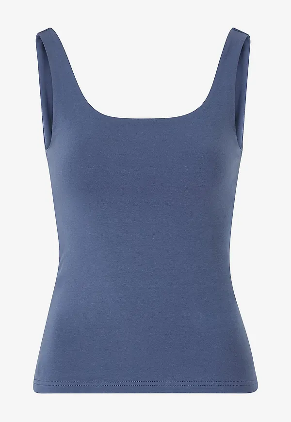 Bread & Boxers - Linne Tank Scoop Back - Blå