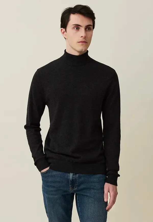 Brian Cotton/cashmere Blend Rollneck Sweater