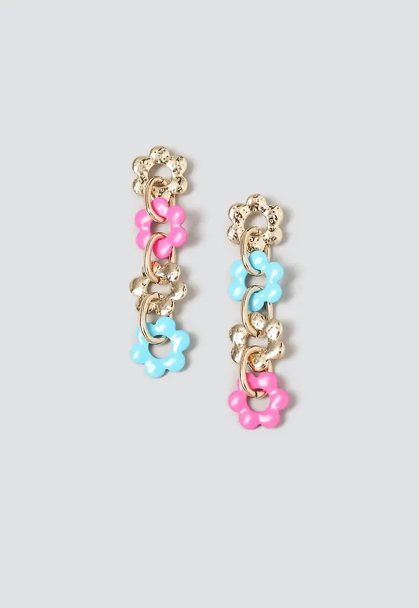 Bright & Fun Flower Drop Earrings