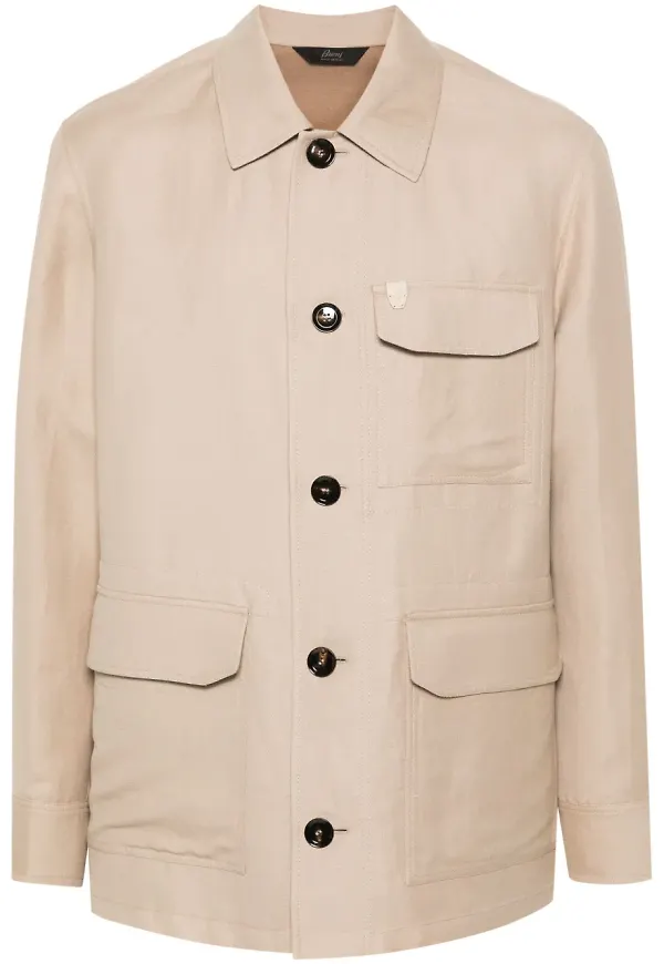 Brioni tunn skjortjacka - Neutral
