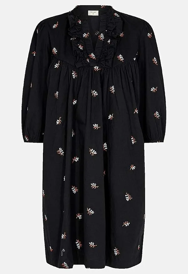 Broderad bomullsklänning Rinai